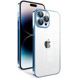Tekno Grup Apple iPhone 14 Pro Kılıf Kamera Korumalı Renkli Çerçeveli Garaj Kapak-Mavi Açık - Açık Mavi