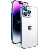 Tekno Grup Apple iPhone 14 Pro Max Kılıf Kamera Korumalı Renkli Çerçeveli Garaj Kapak-Mavi Açık - Açık Mavi