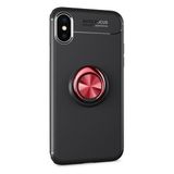 Tekno Grup Apple Iphone XR Ultra Korumalı Yüzüklü Manyetik Ravel Siyah Kırmızı Cam Ekran Koruyucu