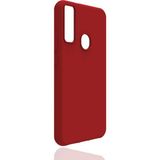 Tekno Grup General Mobile 20 Pro Kılıf Mat Esnek Biye Silikon Kılıf-Kırmızı + Cam Ekran Koruyucu - general mobile gm 20 pro