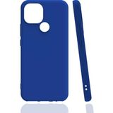 Tekno Grup General Mobile 21 Kılıf Mat Esnek Biye Silikon Kılıf-Mavi + Cam Ekran Koruyucu - general mobile gm 21