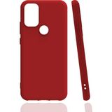 Tekno Grup General Mobile 21 Plus Kılıf Mat Esnek Biye Silikon Kılıf-Kırmızı + Cam Ekran Koruyucu - general mobile gm 21 plus