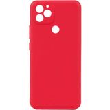 Tekno Grup General Mobile 22 Plus Kılıf Mat Esnek Biye Silikon Kılıf-Kırmızı + Cam Ekran Koruyucu - general mobile gm 22 plus