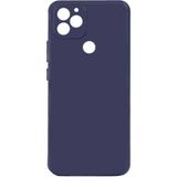 Tekno Grup General Mobile 22 Plus Kılıf Mat Esnek Biye Silikon Kılıf-Lacivert + Cam Ekran Koruyucu - general mobile gm 22 plus
