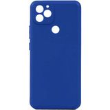 Tekno Grup General Mobile 22 Plus Kılıf Mat Esnek Biye Silikon Kılıf-Mavi + Cam Ekran Koruyucu - general mobile gm 22 plus