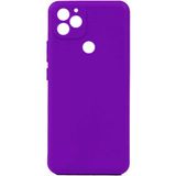 Tekno Grup General Mobile 22 Plus Kılıf Mat Esnek Biye Silikon Kılıf-Mor + Cam Ekran Koruyucu - general mobile gm 22 plus