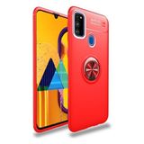Tekno Grup Samsung Galaxy M30S Kılıf Ultra Korumalı Yüzüklü Manyetik Ravel Silikon Kırmızı