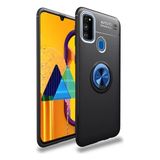 Tekno Grup Samsung Galaxy M30S Kılıf Ultra Korumalı Yüzüklü Manyetik Ravel Silikon Siyah - Mavi
