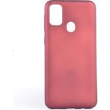 Tekno Grup Samsung Galaxy M31 Mat Premium Cam Ekran Koruyucu Bordo Silikon Cep Telefonu Kılıf