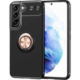 Tekno Grup Samsung Galaxy S22 Plus Kılıf Ultra Korumalı Yüzüklü Manyetik Ravel Silikon + Tam Kaplayan 5d Ekran Koruyucu - Rose