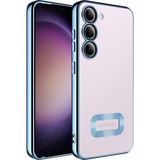 Tekno Grup Samsung Galaxy S23 Kılıf Kamera Korumalı Logo Gösteren Omega Kapak + Cam Ekran Koruyucu - Mavi