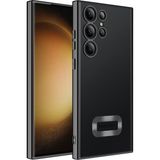 Tekno Grup Samsung Galaxy S23 Ultra Kılıf Kamera Korumalı Logo Gösteren Omega Kapak + Cam Ekran Koruyucu - Siyah