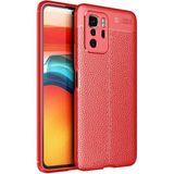 Tekno Grup Xiaomi Poco X3 Gt Kılıf Ultra Korumalı Deri Desenli Lüx Niss Silikon Kılıf + Cam Ekran Koruyucu - Kırmızı