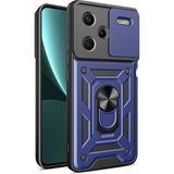 Tekno Grup Xiaomi Redmi Note 13 Pro Plus 5g Kılıf Sürgülü Kamera Koruyucu Manyetik Standlı Tank Koruma Tkg - Mavi