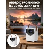 tekno HD Ayaklı Portatif Projeksiyon Cihazı Bluetooth Wifi Akıllı Android İşlemcili Yeni Nesil