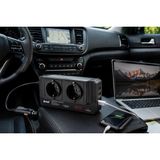 Tekno Hediye Powermaster 200W Araç Power Inverter - 12V Dc 220V Ac Çakmaklık Dönüştürücü - 2 Priz - 4 USB - Dijital Göstergeli - Modifiye Sinüs - SİYAH