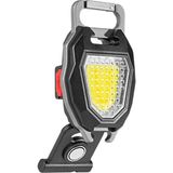 Tekno Hediye Powermaster - 800 Lümen Şarjlı Cob LED El Feneri Kamp Lambası Mıknatıslı Kapak Açacaklı Düdüklü Elektronik Çakmaklı Anahtarlık Cep Işıldak - Siyah