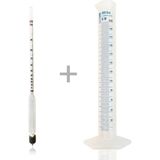 TEKNO İSTANBUL 0-100 Alkolmetre Hidrometre ve Mezür Seti