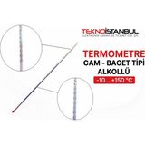 Tekno İstanbul Isolab Termometre - Cam - Baget Tipi - Alkollü - (-10...+150)