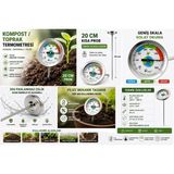 Tekno İstanbul Kompost Termometresi 20 cm Paslanmaz Çelik Toprak Termometresi – Analog, Pilsiz, 0-76°c (40-180°F) Hassas ÖLÇÜM0-180°F) Hassas Ölçüm - 02A-Beyaz