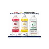 TEKNO İSTANBUL pH 4.01 - 7.01 - 1413 µS/cm İletkenlik EC Kalibrasyon Sıvısı Tampon Çözelti (1 Litre Set)
