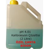 Tekno İstanbul Ph 4.01 Kalibrasyon Çözeltisi Ph Tampon Çözeltisi 2 Litre Özel Çanta Bidon