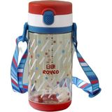 Tekno İstanbul Vagonlife 3 Ayrı Başlıklı Pipetli Taşıma Askılı 330ML Su Matarası VGNB1040 Mavi - Kırmızı