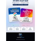 TEKNO Nfc Pvc Google ve Instagram Yorum Kartı – Temassız Google Değerlendirme Standı | Tek Dokunuşla Yorum - 2'li Set