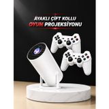 tekno Projeksiyon Cihazı Video Oyun Konsolu Projektör Taşınabilir Ayaklı Çift Kollu 4K Çözü