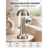 tekno Şarjlı Kablosuz Mantar Masa Lambası Dokunmatik 3 Renk LED Modern Tasarım Yeni Nesil 2026
