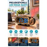 tekno Şık Tasarımlı LED Masa Saati Dijital Ekran Alarm 12 24 Saat ve Sıcaklık Göstergeli 2026