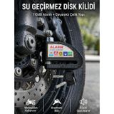 tekno Suya Dayanıklı 110dB Alarmlı Çelik Disk Kilidi Yeni Nesil 2026