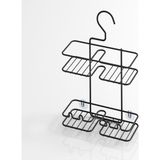 Tekno-Tel BK067 Asılabilir Kancalı Askılı Mat Siyah Banyo Rafı