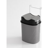 Tekno-tel DOLAP İÇİ ASKILI YUTAN KAPAK ÇÖP KOVASI BEYAZ+GRİ KOVA SF007