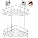 Tekno Tel Ef-253 Yapışkanlı 2 Katlı Köşelik Banyo Rafı Krom