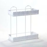 Tekno-Tel Hasır 2 Katlı Beyaz Desenli Mutfak Rafı (4'Li Paket)