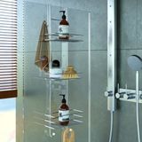 Tekno-Tel Krom LM066 3 Katlı Duşakabin Banyo Rafı