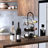 Tekno-Tel Mg024 Siyah Metal 4'lü Şaraplık Şişelik Ve Yağlık