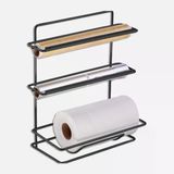 Tekno-Tel Paslanmaz Çelik Siyah Folyoluk Mutfak Rafı (7'Li Paket)