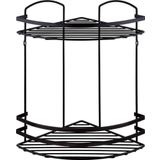 Tekno-tel Tekno Tel LM-008 2 Katlı Köşelik Banyo Rafı Şampuanlık Siyah