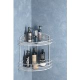 Tekno-tel TEKNOTEL BANYO DÜZENLEYİCİ ŞAMPUANLIK SABUNLUK 2 KATLI YAPIŞKANLI BANYO DUŞ RAFI BEYAZ ST032
