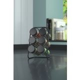 Tekno-tel TEKNOTEL METAL 6'LI TUZLUK BAHARATLIK STANDI 6 ADET CAM BAHARATLIK MAT SİYAH MG028