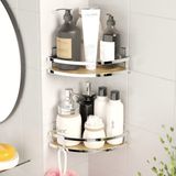 Tekno-tel Teknotel Yapışkanlı Kancalı 2 Adet Banyo Köşe Rafı Krom ST273H