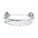 Tekno-Tel Vakum Sistemli Tekli Büyük Banyo Köşe Rafı (2'Li Paket)
