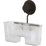 Tekno-tel Vakumlu Plastik Çok Amaçlı Banyo Fırçalık Rafı Mat Siyah DM058