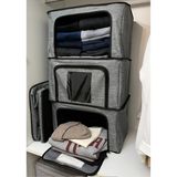Tekno Trust 1 Adetçelik Çerçeveli Dolap Içi Düzenleyici 48X38X28 Raf Saklama Organizer Imperteks Keten Pencerel - Ahşap Rengi