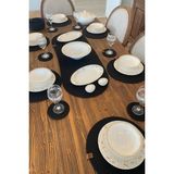 Tekno Trust 14 Parça Hasır Supla Amerikan Servis, Bardak Altlığı,ekmeklik ,runner Set Takımı - 10 x 10 cm