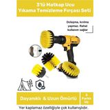 Tekno Trust 2 Yıl Premium 3lü Matkap Ucu Banyo Küvet Duşakabin Araba Tekerliği Koltuk Yıkama Temizleme Fırçası