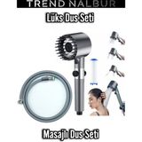 Tekno Trust 3 Fonksiyonlu Start Stop Tuşlu Filtreli Basınçlı Masaj Etkili Duş Başlığı ve Hortum Set