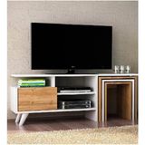 Tekno Trust 30 cm Nature Tv Ünitesi Beyaz Ceviz 49 cm Ahşap 120 cm Sehpalı Beyaz